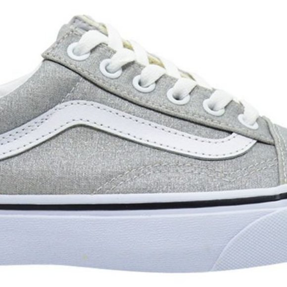 Vans Old Skool Sparkle Shimmer Silver Sneakers - Picture 8 of 9